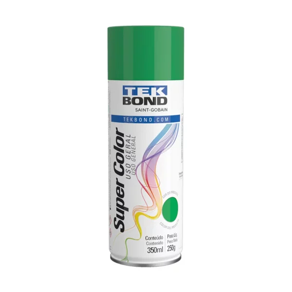 Tinta spray brilho natural Super Color verde 350ml Tekbond