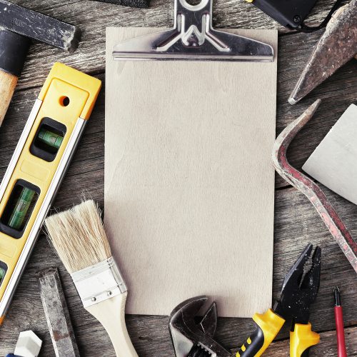 Various DIY tools on the table